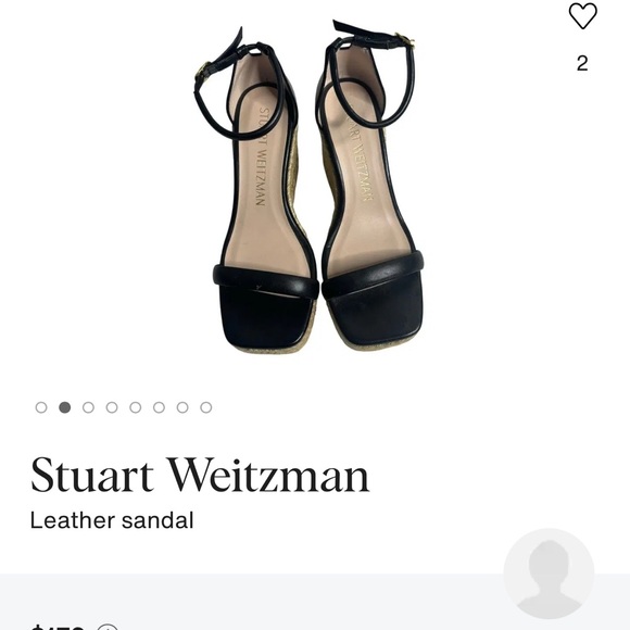 Stuart Weitzman Black Leather Espadrille Wedges - Picture 2 of 9